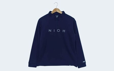 メンズ エアライトログジップロングスリーブモックネックシャツ