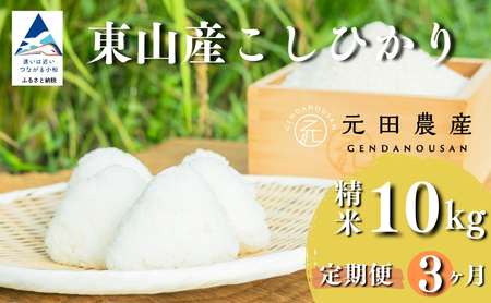【定期便】令和7年産 コシヒカリ 精米10kg×3ヶ月（毎月）お米 白米 こしひかり｜石川県 小松市【元田農産】