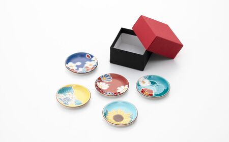【九谷焼】姫皿（はしおき）四季の花 5枚セット 箸置き 打田平太郎商店