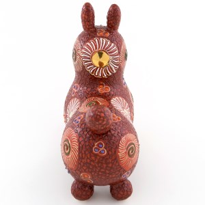 【RODY×九谷焼】九谷焼置物ロディ「デコ盛赤花文」 ロディ