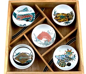 九谷焼「五趣盃 海の幸」打田幸生 九谷焼