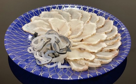 天然輪島ふぐ炙りてっさ（100g×4皿、自家製ポン酢付き）