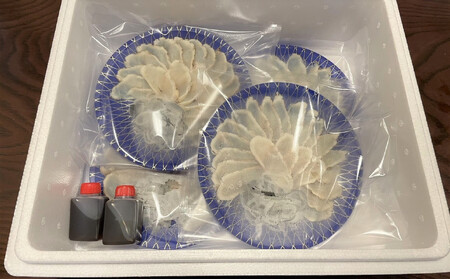 天然輪島ふぐ炙りてっさ(100g×4皿、自家製ポン酢付き)