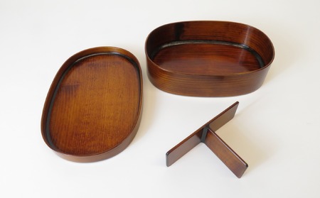 拭き漆弁当箱（小判型） wa010-005