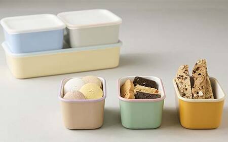 COFFLETストッカー 6点セット スクエアストッカー レンジ対応 食洗機対応 保存容器 冷蔵庫 冷凍庫 かわいい 山中塗 おしゃれ ギフト F6P-1917