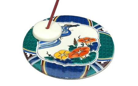 九谷焼 お香立て&プレートセット 丸型 -四季- 夏の優(やわらぎ)お香立て プレート 九谷焼 ふるさと納税 加賀市 F6P-2548