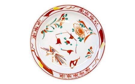 九谷焼 皿揃 赤呉須 5枚組 食器 お皿 日本製 ギフト プレゼント F6P-2849