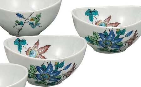 佐々木クリスタル 和風瑠璃器揃 青海波蓋付き硝子小鉢5個 佐々木硝子