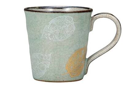 九谷焼 マグカップ 葉紋 食器 コップ 日本製 ギフト プレゼント F6P-2874