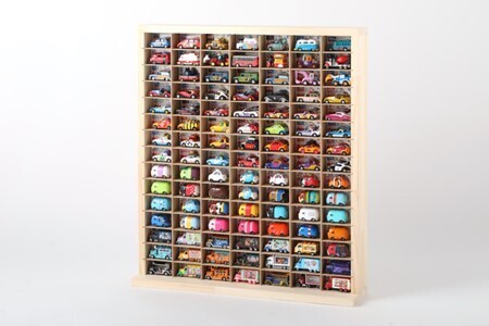 木製 ミニカーケース 15×7マス（最大210台収納可能）扉無し おもちゃ 【 おもちゃ 】