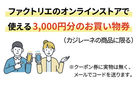 ファクトリエで使える3,000円分のお買い物券(カジレーネ商品) / ファッション 