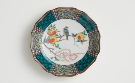 九谷焼 　4枚セット　 皿 　伝統工芸 　飾り皿　絵皿　三角マークｈ　ch