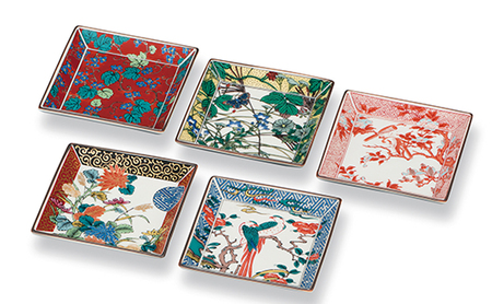 6号皿揃　歴代画 民芸品 工芸品 雑貨 食器 角皿 お皿 プレート キッチン雑貨 キッチン用品 