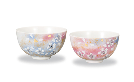 組飯碗　花の舞 民芸品 工芸品 雑貨 キッチン雑貨 キッチン用品 お茶碗 茶碗