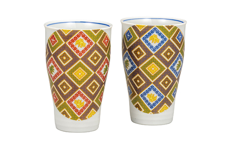 九谷焼　 ペアフリーカップ　石畳　a04 10,500円