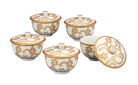 九谷焼　 蓋付汲出揃　白粒金唐草　a03 10,360円