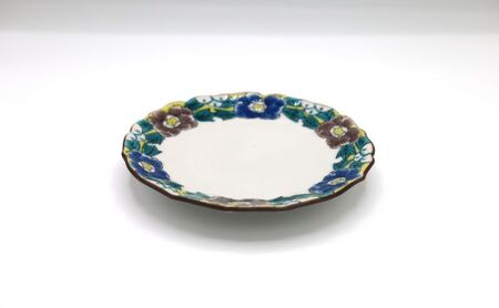 九谷焼 4.5号皿揃・吉田屋牡丹(5枚組)