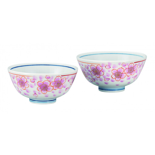 九谷焼 組飯碗・金彩桜
