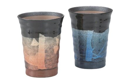 九谷焼 ペアフリーカップ・銀彩