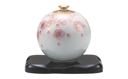 九谷焼 4号花瓶・金襴手桜