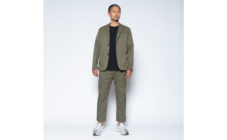 【ふるなび限定】メンズ テーラードライトジャケット「ワークウェアスーツ」スーツに見える作業着　丸洗い可 ストレッチ 速乾 部屋干し可 撥水 シワになりにくい　オリーブ FN-Limited-SP ファッション 服 男性  L