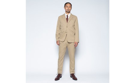 【ふるなび限定】メンズ フルレングスストレートパンツ「ワークウェアスーツ」スーツに見える作業着 丸洗い可 ストレッチ 速乾 部屋干し可 撥水 シワになりにくい ベージュ FN-Limited-SP ファッション 服 男性 LL