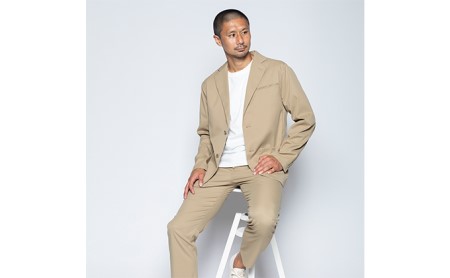 【ふるなび限定】メンズ アンクルストレートパンツ「ワークウェアスーツ」スーツに見える作業着 　 丸洗い可 ストレッチ 速乾 部屋干し可 撥水 シワになりにくい　ベージュ FN-Limited-SP ファッション 服 男性  L