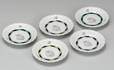 九谷焼 3.5号皿揃/招き猫 a01 工芸品 平皿 取り皿 5枚 結婚 引き出物 金婚式 誕生日プレゼント 還暦祝い 古希 喜寿 米寿 退職 定年 プレゼント お祝い お返し お礼 