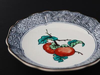 九谷焼　4.2号皿揃　果実絵変り（5枚セット）a01 工芸品 