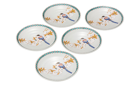 九谷焼　5.2号皿揃　花鳥 （5枚セット）a01 食器 キッチン雑貨 キッチンアイテム 雑貨 小物 お皿 丸皿 食卓 テーブルコーディネート 普段使い 贈り物