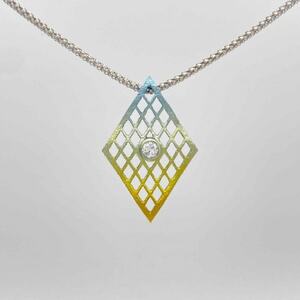 クラフト金澤のチタン製　ダイヤモンド　ペンダントトップ　クアドリ2_装飾品・工芸品 ペンダント・ネックレス アクセサリー _【配送不可地域：沖縄県】【1337090】