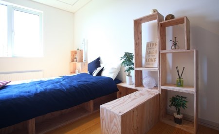 北海道育ちの木材を使った宮大工特製 「キューブBOX M」2個セット