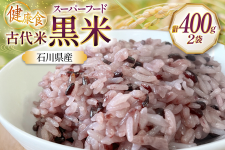 古代米 令和7年産 石川県産 黒米 200g x 2袋 計400g 国産 無農薬 [農事組合法人かさの郷 石川県 津幡町 tb17bgj610000] 