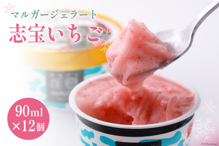 マルガージェラート12個セット（志宝いちご12個） [モアショップヤマモト（アイス） 石川県 宝達志水町 38600457]