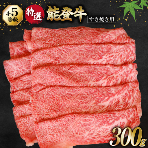 牛肉 能登牛 特選 (4～5等級) すき焼き用 300g [寺岡畜産株式会社 石川県 宝達志水町 38601311]