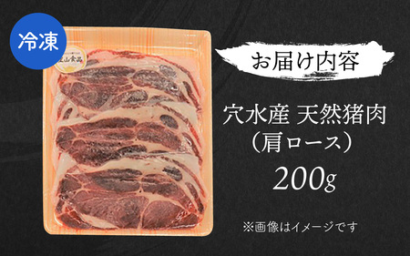 奥能登穴水町産 天然 猪肉（肩ロース200g） 