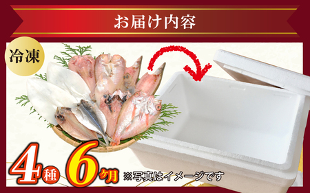 【6ヶ月連続お届け】季節の干物おまかせ4種セット｜ひもの セット 冷凍