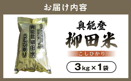 【復興支援】【令和7年度産】奥能登柳田米Eこしひかり 3kg