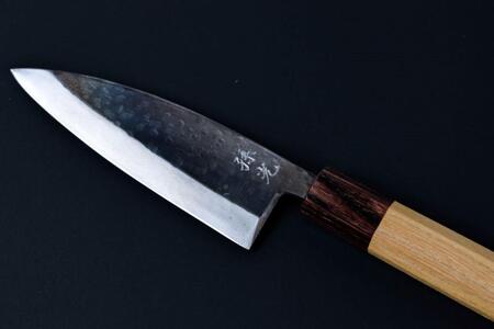 【復興支援】心舞120mm (小出刃・両刃・ステンレス・安来鋼青紙)