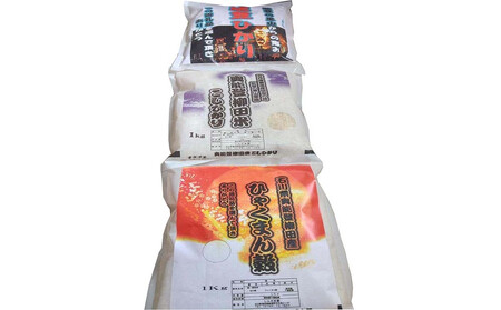 【復興支援】【令和7年度産】奥能登3兄弟米 計3kg(奥能登柳田米こしひかり・柳田産ひゃくまん穀・奥能登柳田米能登ひかり)