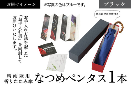 【ブラック】なつめペンタス　晴雨兼用折りたたみ傘 [J-035007_08]
