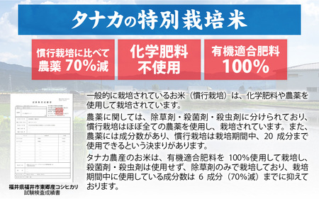 【無洗米】令和5年産 ふくい東郷米 特別栽培米 農薬70％減 コシヒカリ 3kg [A-020007_04]