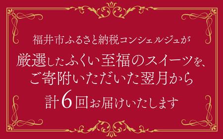 【ふくい至福のスイーツ定期便 6回コース】福井市ふるさと納税コンシェルジュが選んだ プレミアム返礼品［H-166001］/ 定期便