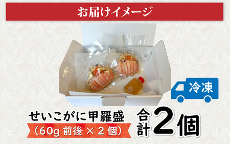 【訳あり】釜茹で　蟹好き集まれ！せいこがに（オオズワイガニ・メス）【甲羅盛60g前後 2個セット】 [A-096017] 