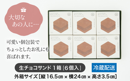 【 チョコレート 】【山奥チョコレート 日和】 生チョコサンド 6個入 [A-026008]