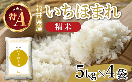 【令和7年産】福井が生んだブランド米「福井県産いちほまれ」【5kg 4袋 精米】 [F-014005] / 米 こめ お米 コメ ごはん ご飯 飯 送料無料 5kg 5キロ 20キロ 福井市 福井県