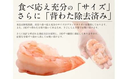 [053-a007] ブラックタイガー剥き身 1kg（解凍後850g前後）60～80尾前後　むきえび【塩荘 しおそう 敦賀 背ワタなし 殻むき不要 むきエビ えび エビ 海老 人気 冷凍 使いやすい 時短 便利 人気のえび】