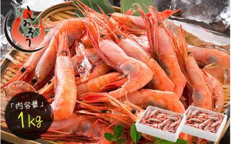 福井県敦賀産 甘えび・子持ち中サイズ約1kg(約80尾)【 塩荘 しおそう 敦賀 甘エビ えび エビ 海老 冷凍 急速冷凍 】[053-a025]