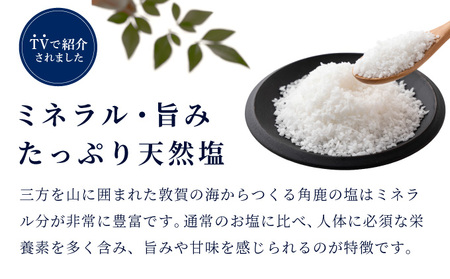 角鹿の塩  2点セット（塩）【敦賀 塩 しお 粗塩 天然塩 天日塩 釜炊き 調味料 ミネラル お中元 お歳暮 ギフト 贈り物 プレゼント】[080-b202] 