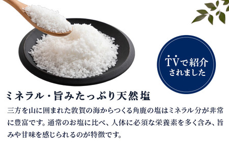 角鹿の塩  塩 60g【敦賀 塩 しお 粗塩 天然塩 天日塩 釜炊き 調味料 ミネラル お中元 お歳暮 ギフト 贈り物 プレゼント】[080-a005] 